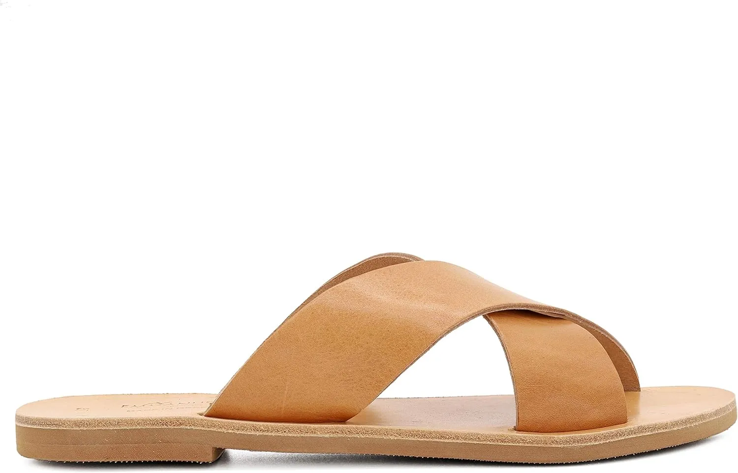 Emmanuela Ancient Greek Leather Flat Sandals, Quality Handmade Slide on X Strap Summer Shoes for Women, Open Toe Sliders, Boho Chic Mules