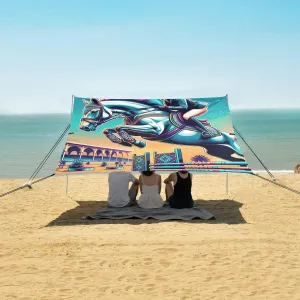 Equestrian Sport Jumping Beach Camping Tent Sun Shelter for Whole Family, Beach Shade Canopy with UPF50  UV Protection,Easy Set Up and Carry,Outdoor Shade for Trips, Fishing, Backyard Fun Picni