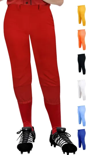Exxact Sports Girls Softball Pants Knicker/Yoga Style Knee Length, 4-Way Stretch Low Rise Youth Softball Pants for Girls
