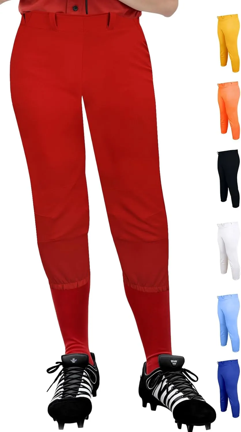 Exxact Sports Girls Softball Pants Knicker/Yoga Style Knee Length, 4-Way Stretch Low Rise Youth Softball Pants for Girls