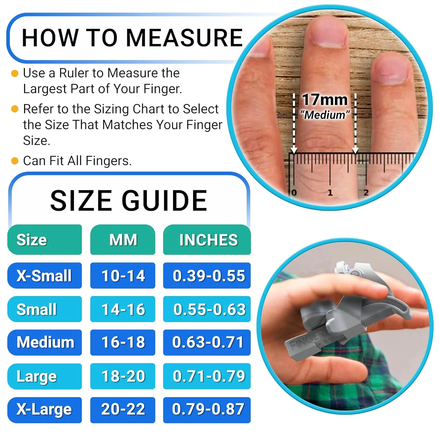 Finger Straightener | PIP Extension Orthosis/Splint For Bent Fingers, PIP Flexion Contractures | Adjustable Joint Stretcher Device | Made in USA | Purple/Large