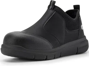 FitVille Extra Wide Men's Slip on Composite Toe Shoes Safety Toe Work Shoes for Men Puncture Proof