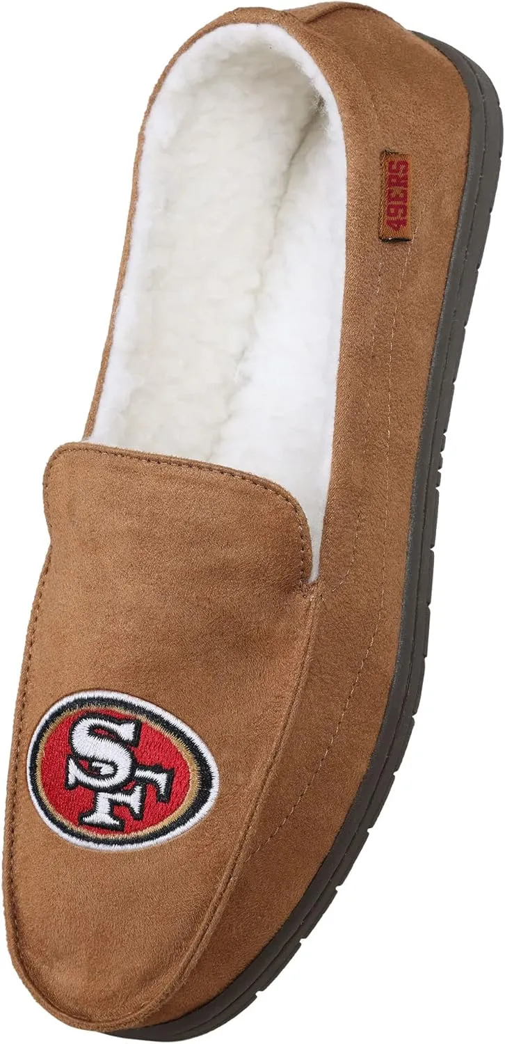 FOCO Men's NFL Football Team Logo Moccasin Slippers