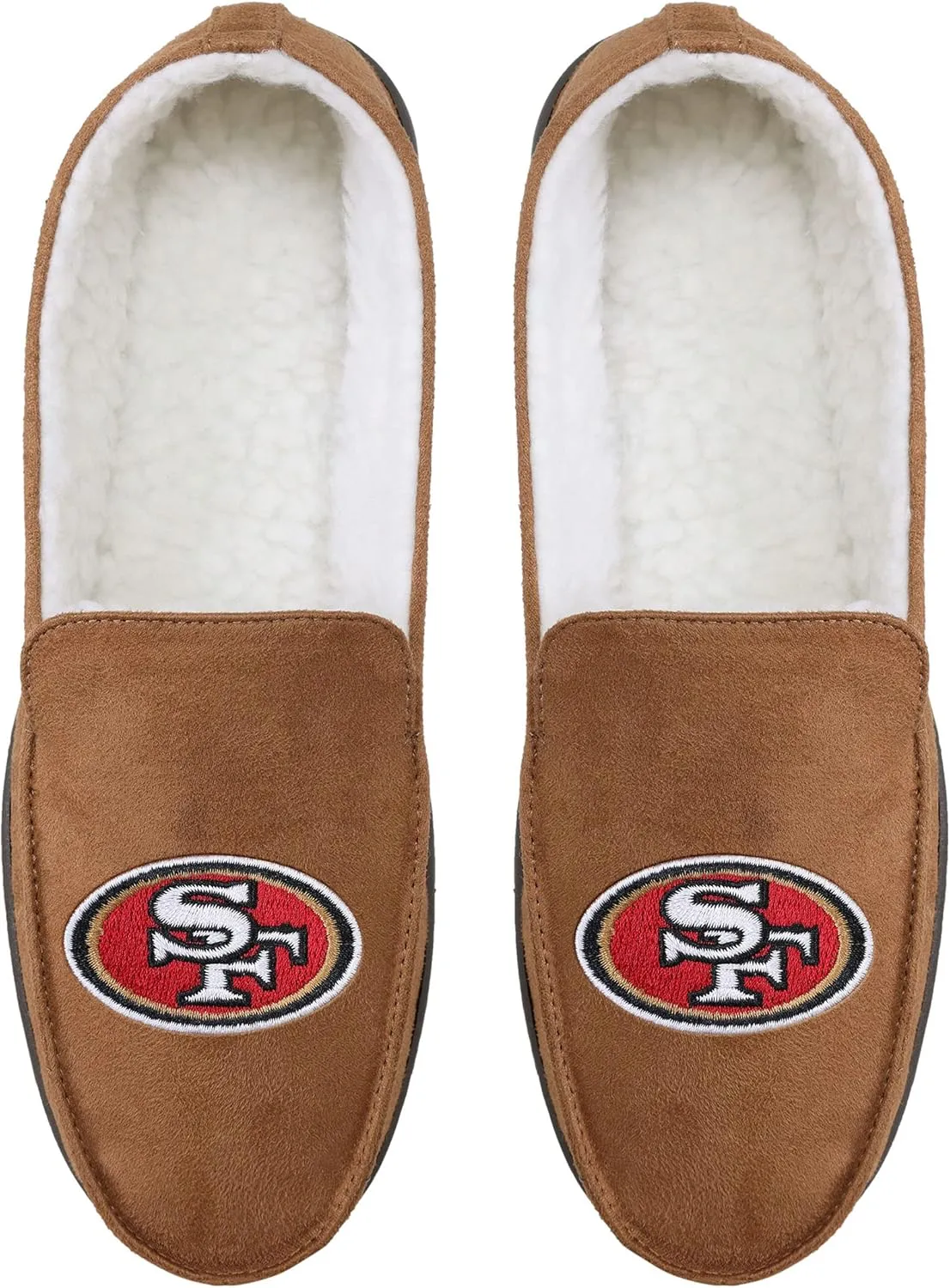 FOCO Men's NFL Football Team Logo Moccasin Slippers