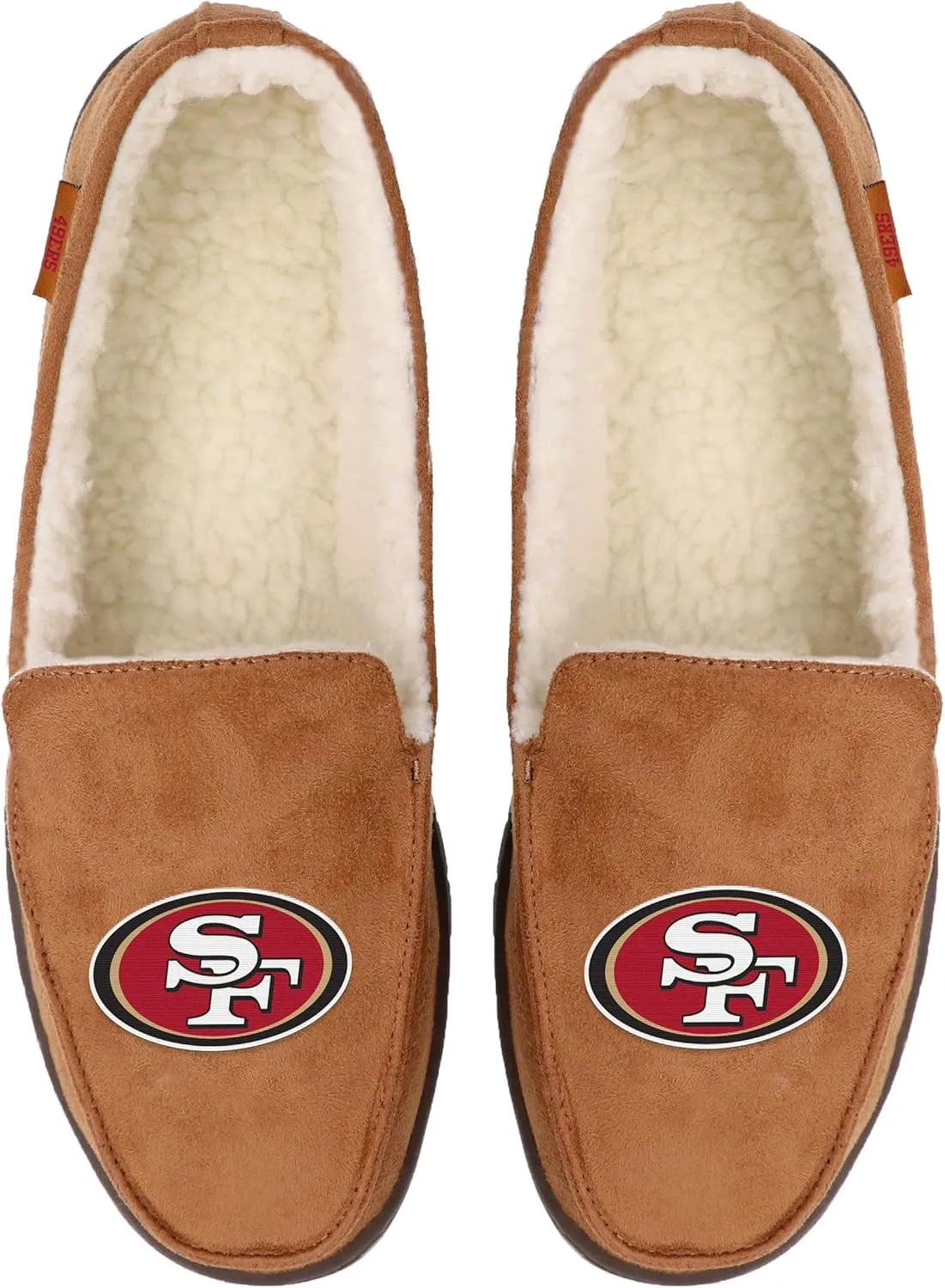 FOCO Men's NFL Football Team Logo Moccasin Slippers
