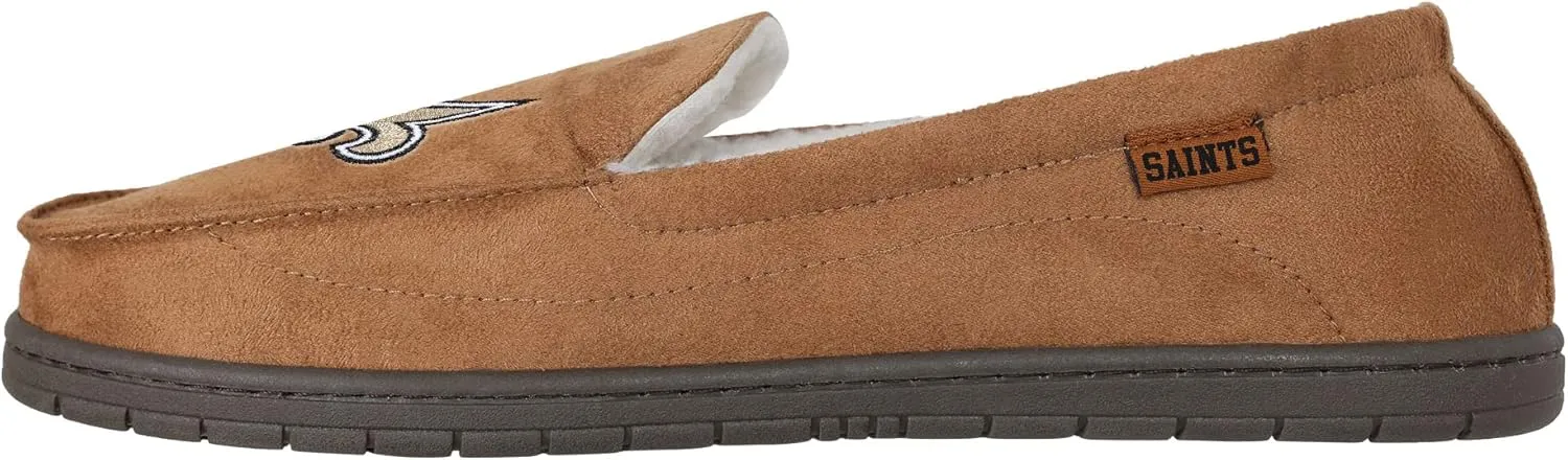 FOCO Men's NFL Football Team Logo Moccasin Slippers