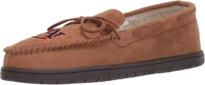 FOCO NCAA Auburn Tigers Mens College Team Logo Moccasin Slippers, Tan, Medium (9-10)