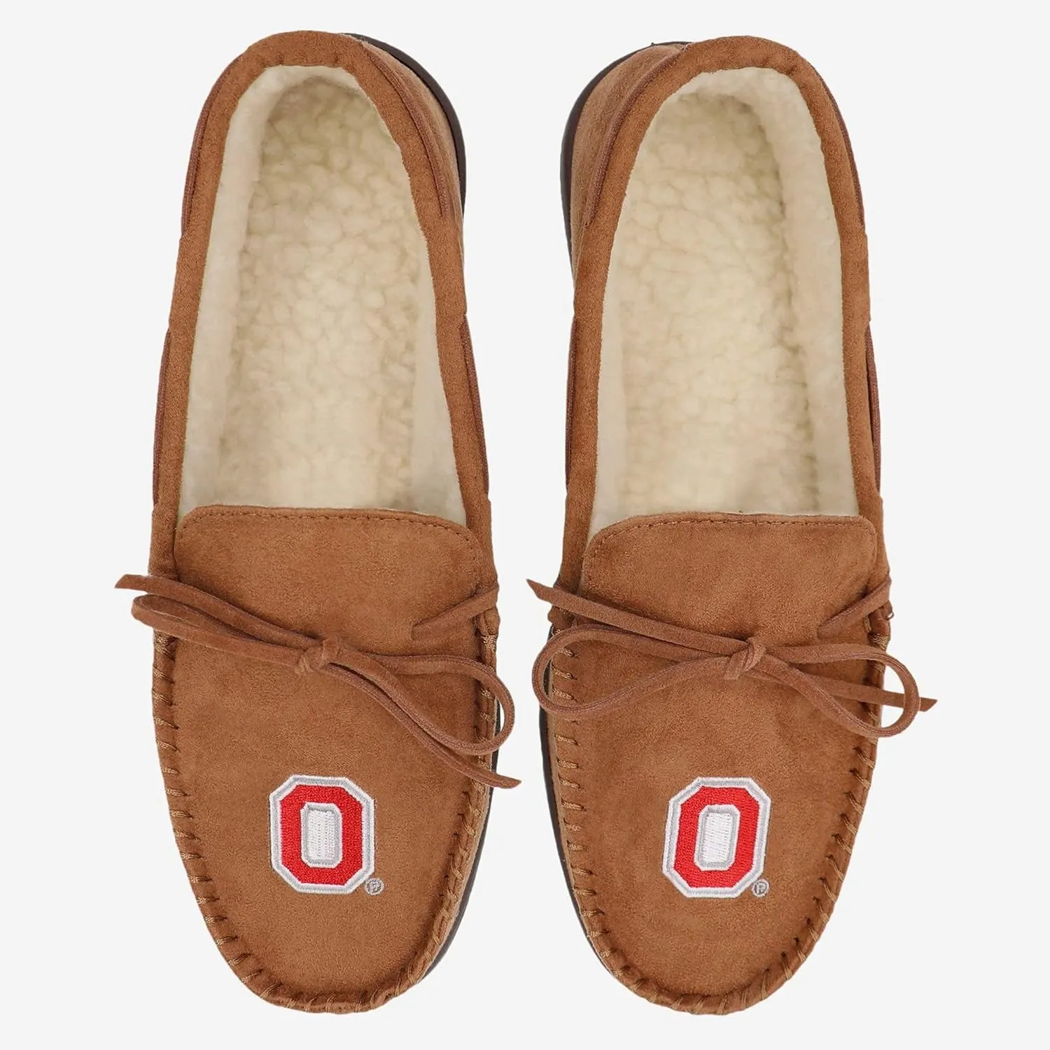 FOCO NCAA Mens NCAA College Team Logo Moccasin Slippers