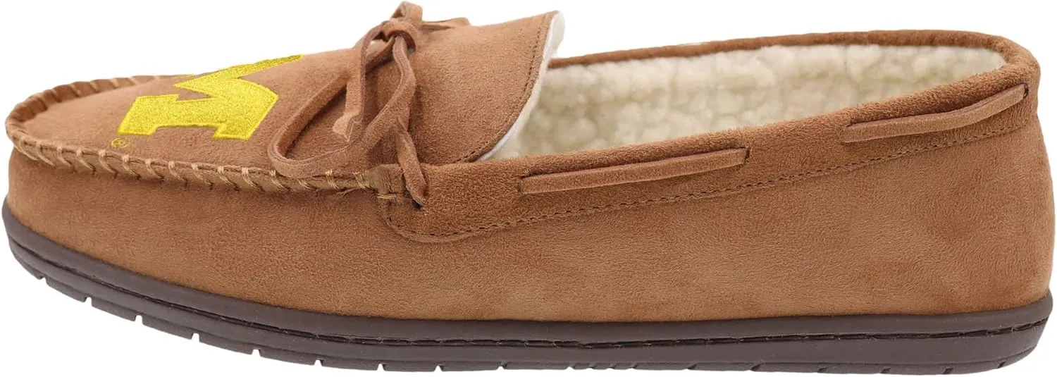 FOCO NCAA Mens NCAA College Team Logo Moccasin Slippers