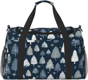 Forest Tree Travel Duffel Bag with Strap Multi Pockets Sports Bag Handbag Large Shoulder Bag for Gym Weekend Fitness Camping