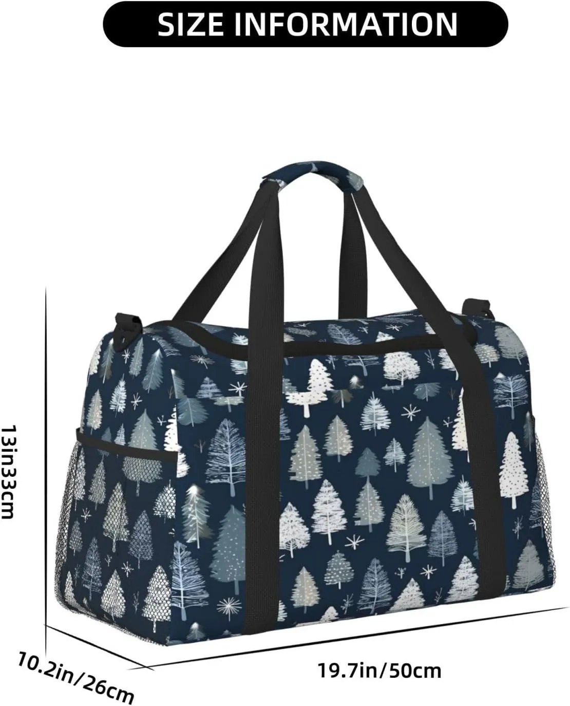 Forest Tree Travel Duffel Bag with Strap Multi Pockets Sports Bag Handbag Large Shoulder Bag for Gym Weekend Fitness Camping