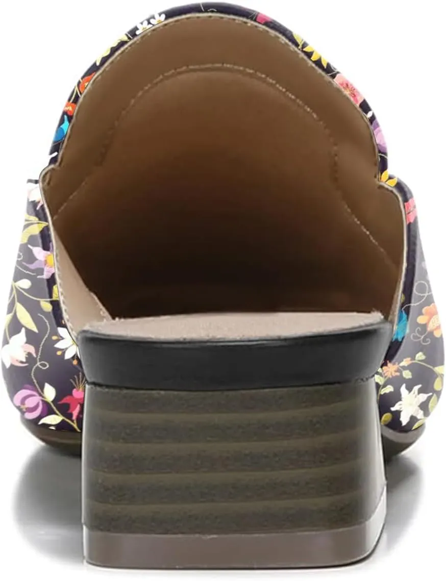 FOWT Comfort Walking Flat Loafers for Women Casual Fashion Round Toe Low Chunky Heels Wide Width Slippers Driver Driving Styles Flats Shoes Size 4-16 US