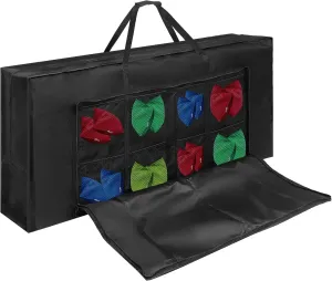 Frienda Cornhole Carrying Case 4' x 2' Regulation Size Heavy Duty 600d Oxford Cloth Cornhole Board Carrying Bag with Padded Shoulder Strap Pockets and Double Slide Zipper for Cornhole Outdoor Games