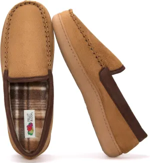 Fruit of the Loom Moccasin Slippers For Men, Memory Foam Sole, Indoor Outdoor