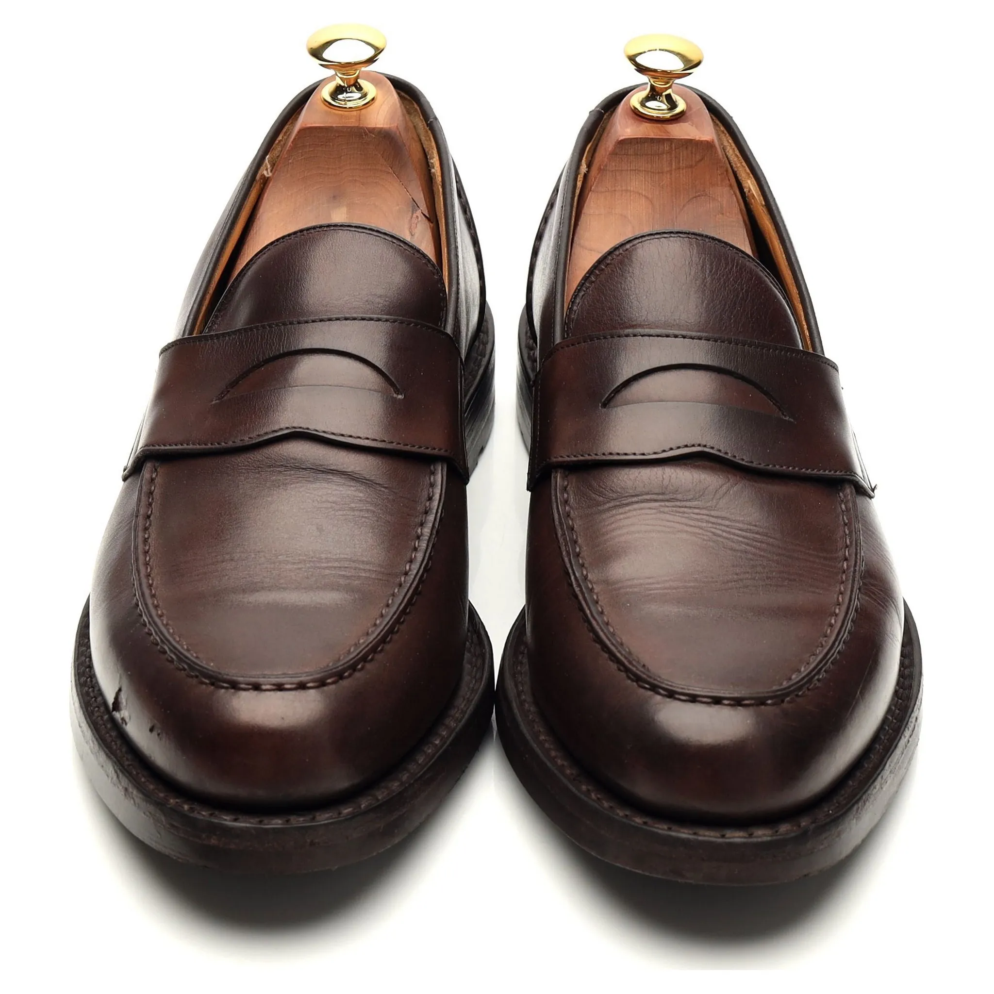 'Gayton' Dark Brown Leather Loafers UK 9 F