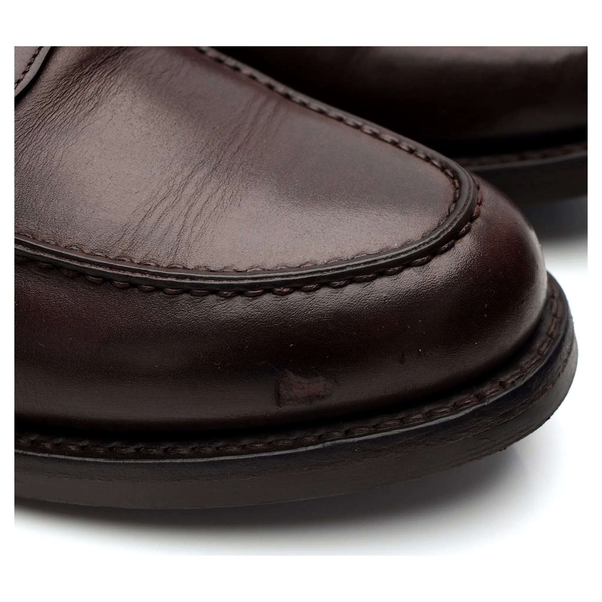 'Gayton' Dark Brown Leather Loafers UK 9 F