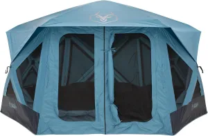 Gazelle Tents™ T-Hex Hub Tent Overland Edition, Easy 90 Second Set-Up, Waterproof, UV Resistant, TriTech Mesh, Removable Floor, All-Terrain Stakes, Duffle Bag, 7-Person, Pacific Blue, 85”x 144”x 136”
