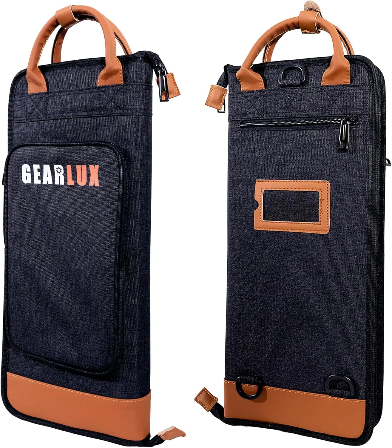 Gearlux Lotus Leaf Micron Waterproof Drumstick Bag w/Leather Handles, Plastic Divider, Widened Shoulder Pads and Zipper Storage Compartment, Holds 12 Pairs of Drumsticks