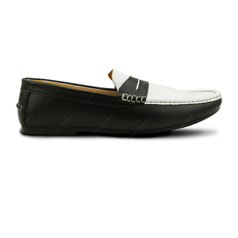 Gentle Leather Loafer Black and White