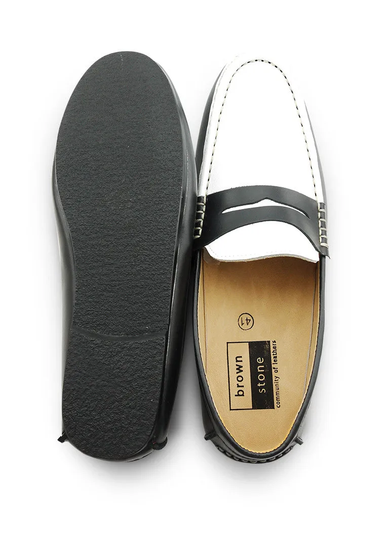 Gentle Leather Loafer Black and White