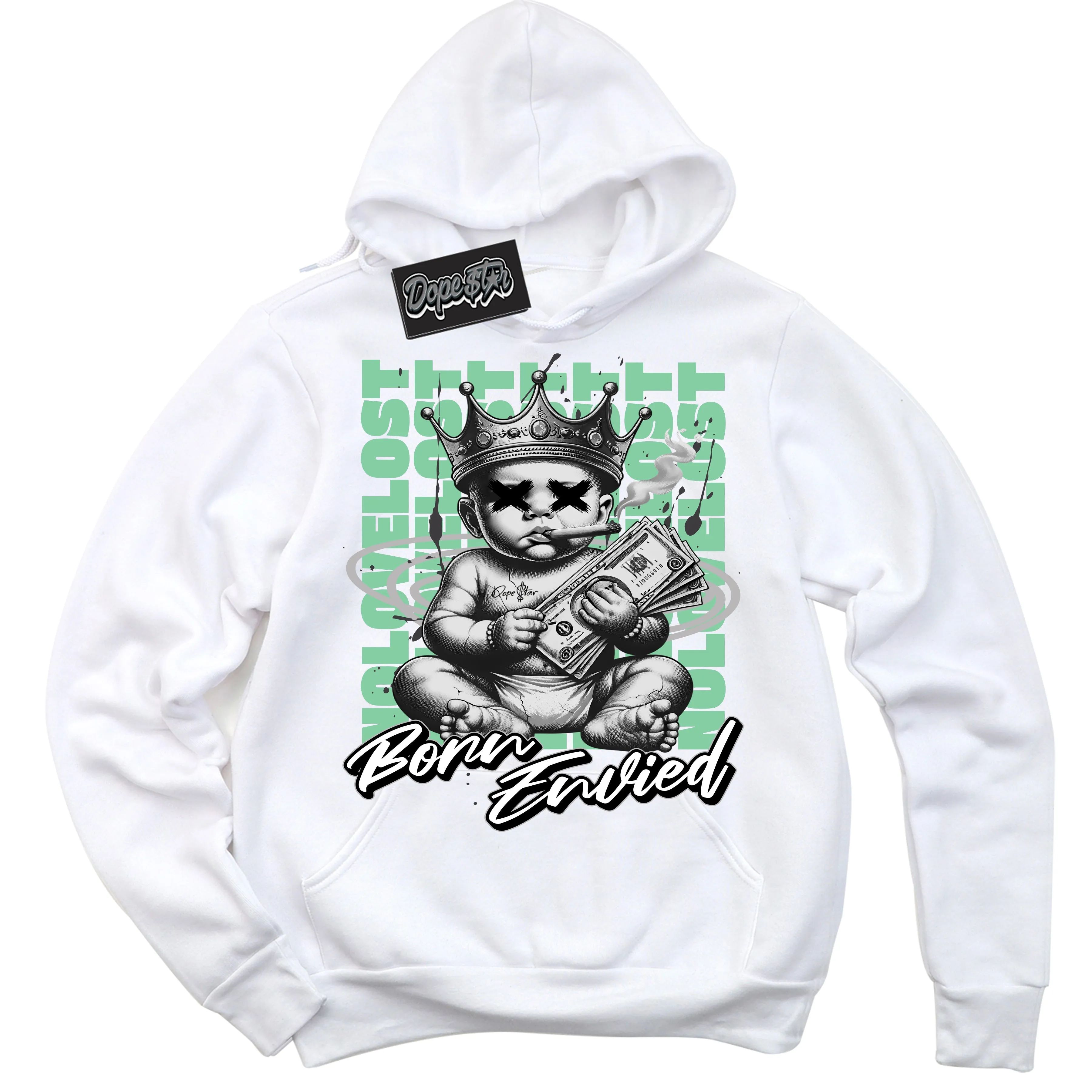 Green Glow 3s Sneaker Hoodie Born Envied Graphic