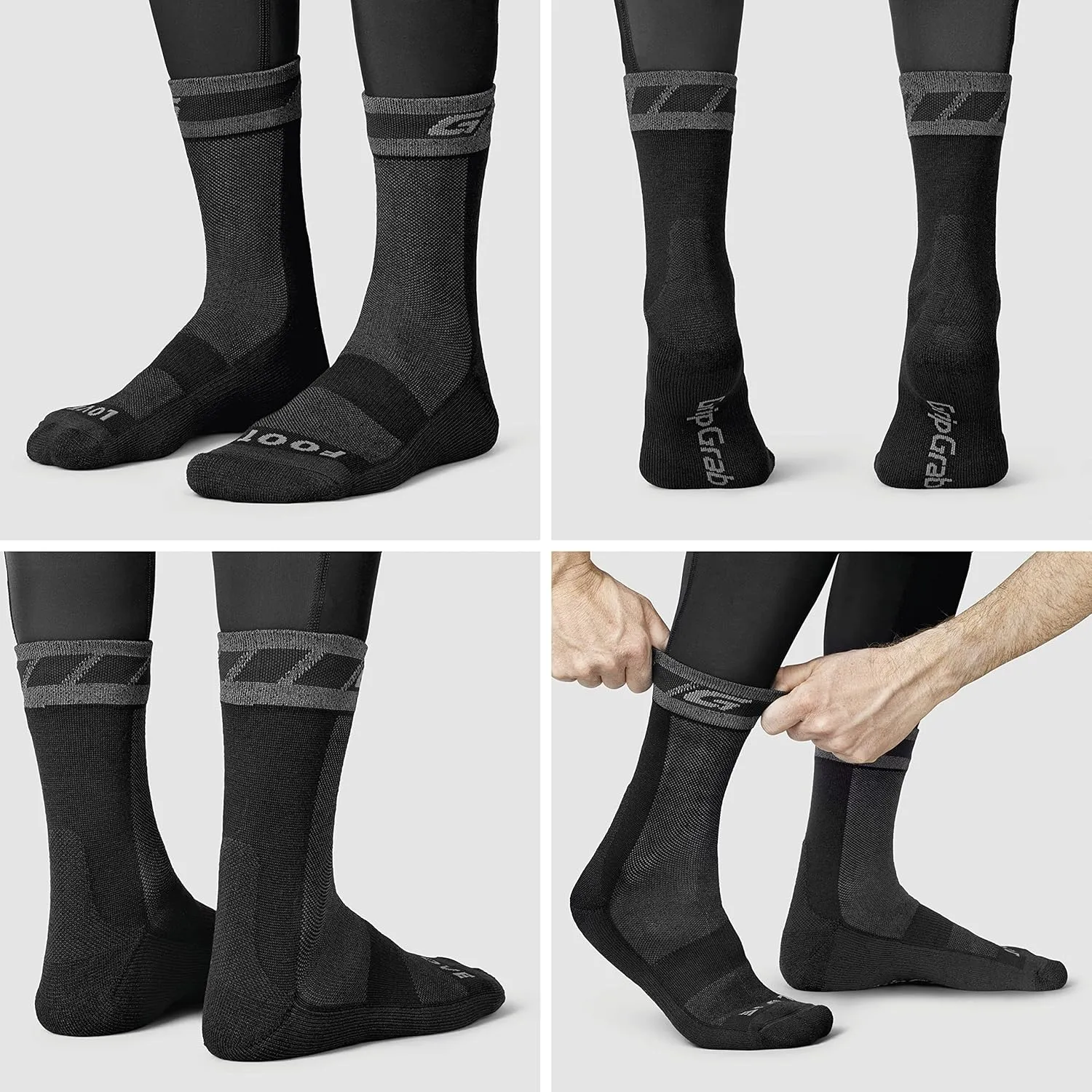 GripGrab Winter Thermal Merino Wool Cycling Socks Warm Bike Socks Padded Thick Cycling Socks Cold Weather Cycling Socks