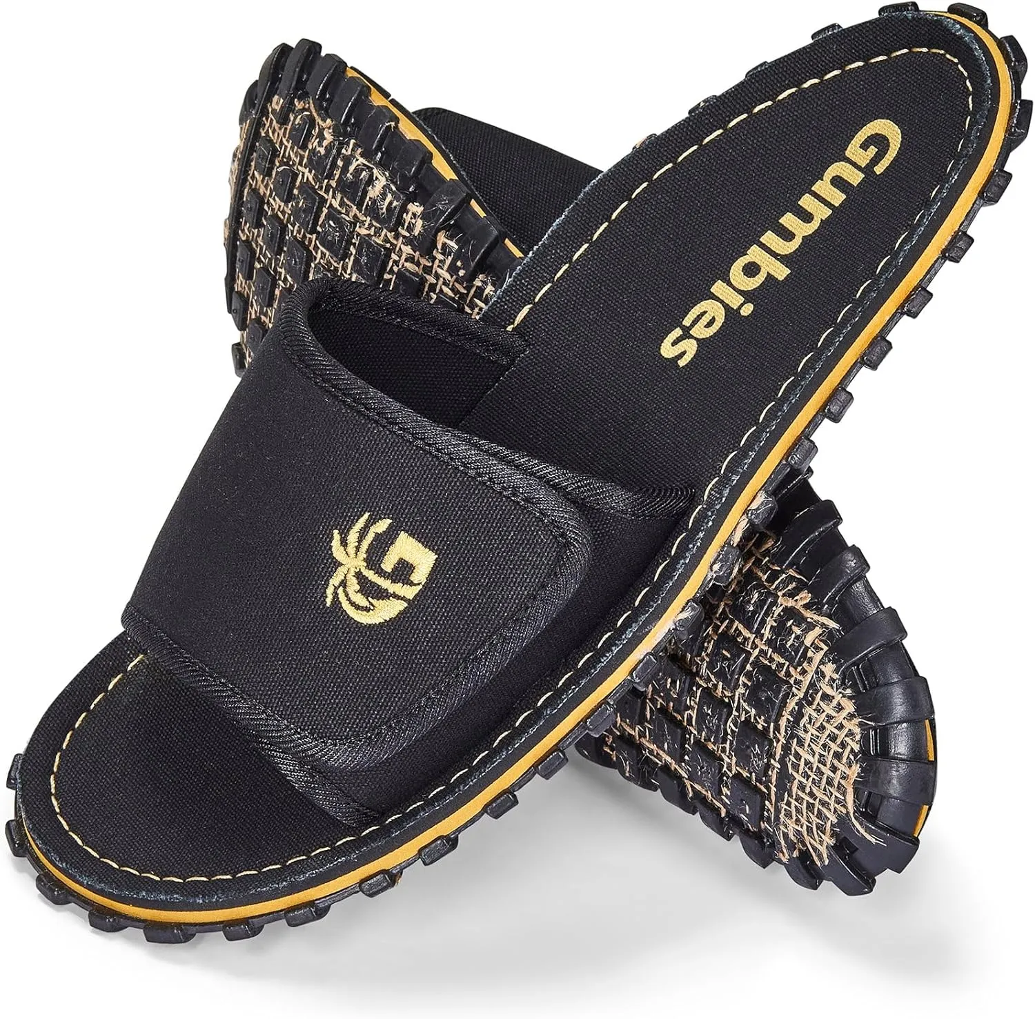 Gumbies Strider Unisex Slides, with Supersoft Cotton Adjustable Strap, Cotton Footbed & Recycled Rubber Sole - Comfort Guaranteed