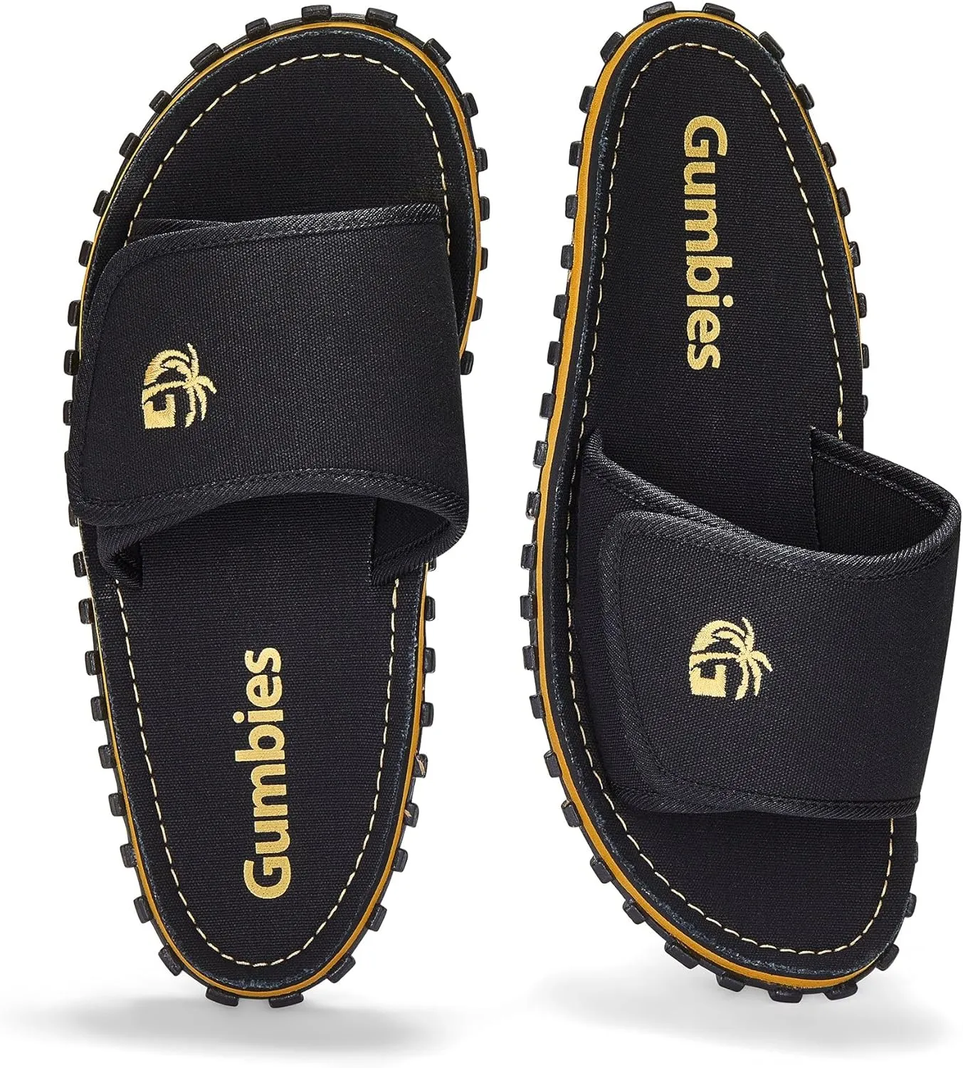Gumbies Strider Unisex Slides, with Supersoft Cotton Adjustable Strap, Cotton Footbed & Recycled Rubber Sole - Comfort Guaranteed