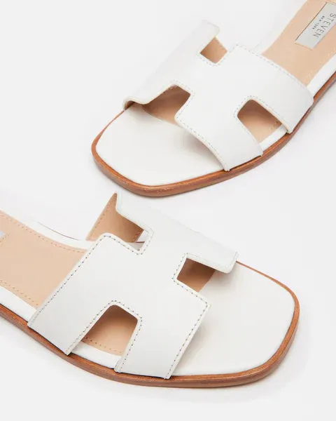 Hadyn White Leather Sandals