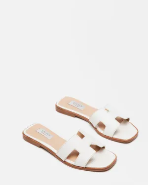 Hadyn White Leather Sandals