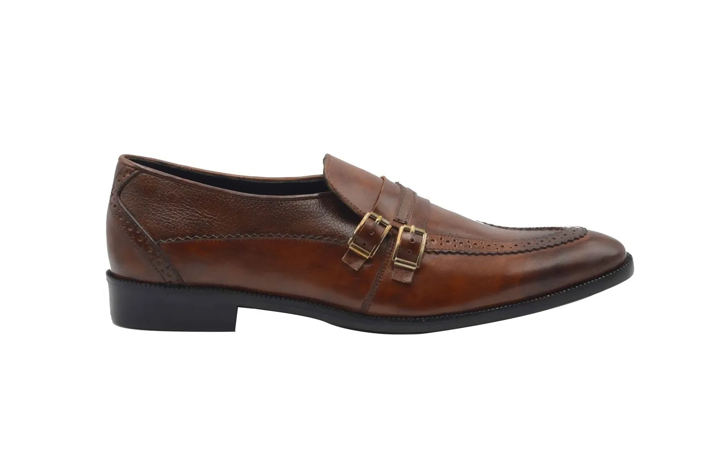 Handmade Brown Leather Moccasin Dress Shoes for Men