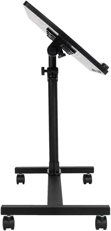 Height Adjustable C Table with Wheels, 23.6" Wide C Shaped Side End Table with Tiltable Drawing Board, Small Mobile Sofa Side Laptop Desk, C Shaped Couch TV Tray Table for Living Room, Bedroom