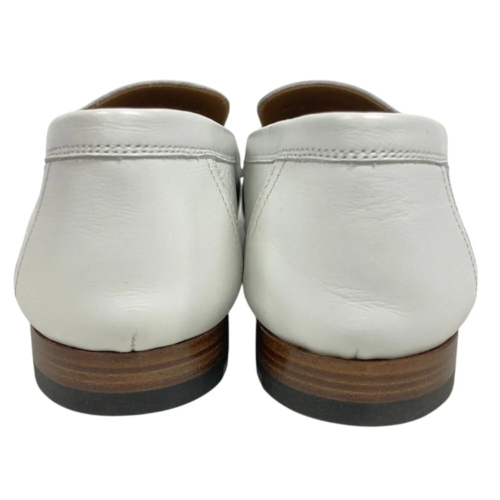 HERMES loafers leather white moccasin royale fringe Women 38 Used