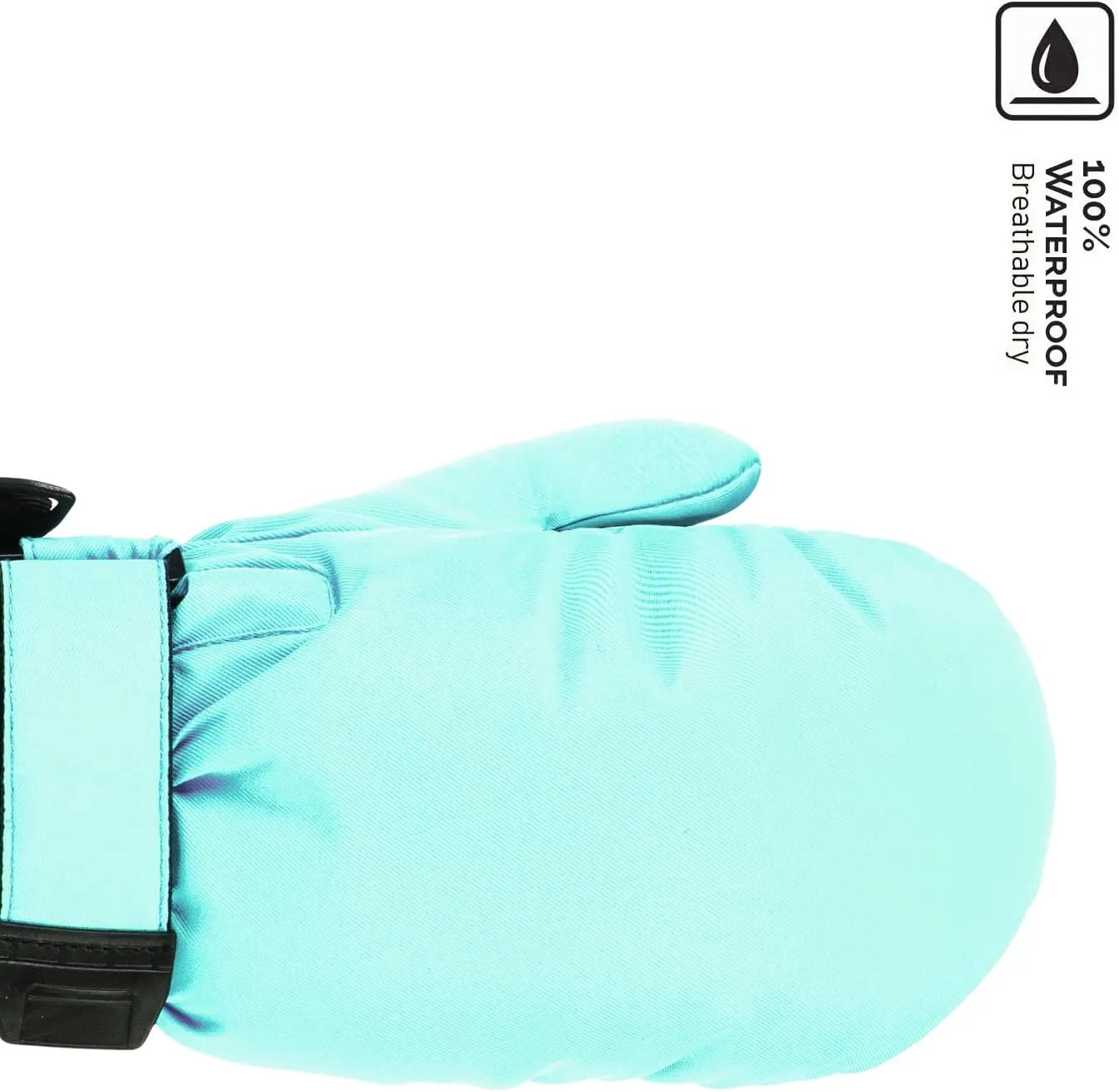 HIGHCAMP Kids Long Cuff Winter Snow Ski Mitten with Zipper Waterproof Gloves for Toddler Boys Girls