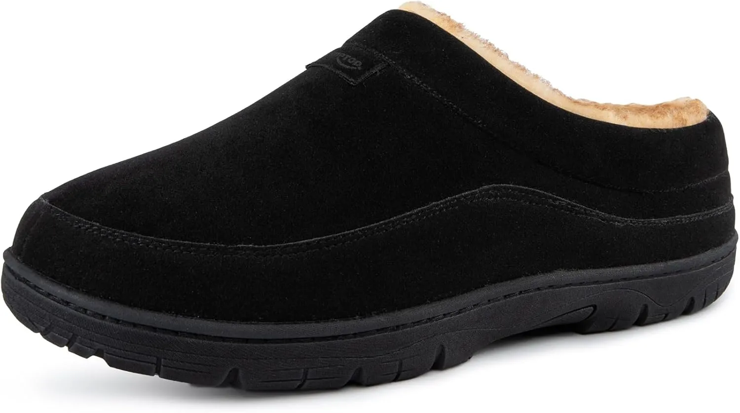 HomeTop Men's Moccasin Slippers Soft Warm Non-slip Memory Foam Indoor House Shoes with Fluffy Lining