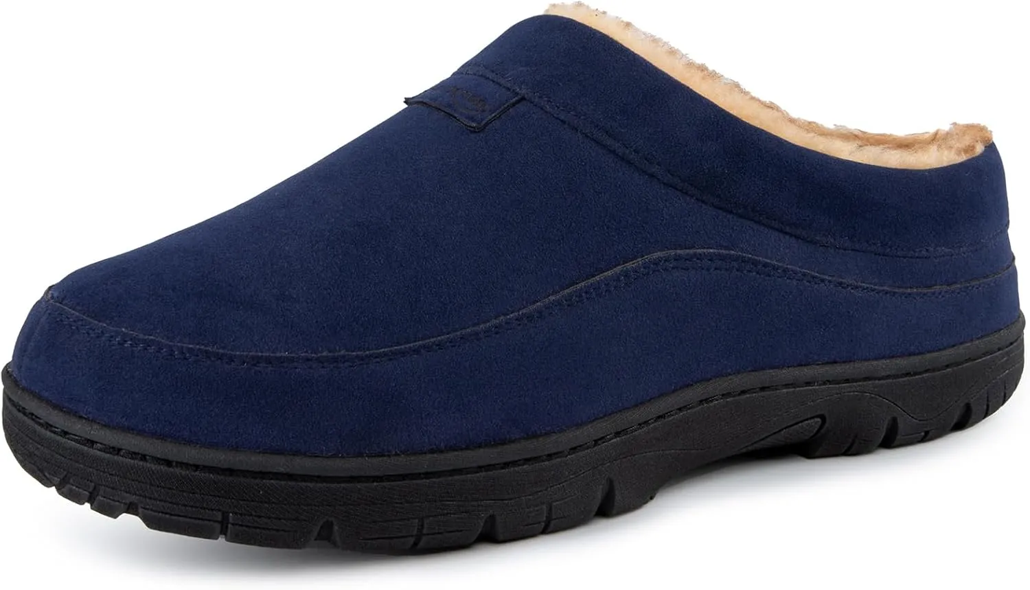 HomeTop Men's Moccasin Slippers Soft Warm Non-slip Memory Foam Indoor House Shoes with Fluffy Lining