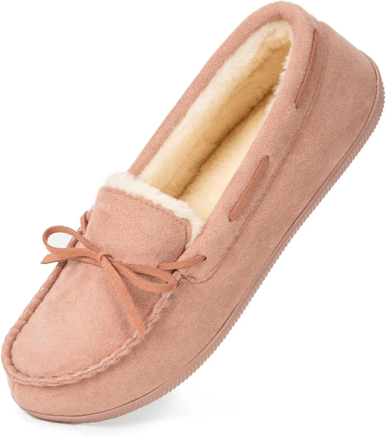 HomeTop Women's Moccasins House Slippers Memory Foam Indoor Outdoor Ladies Shoes