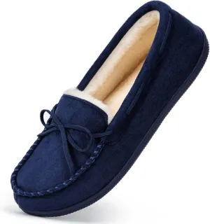 HomeTop Women's Moccasins House Slippers Memory Foam Indoor Outdoor Ladies Shoes
