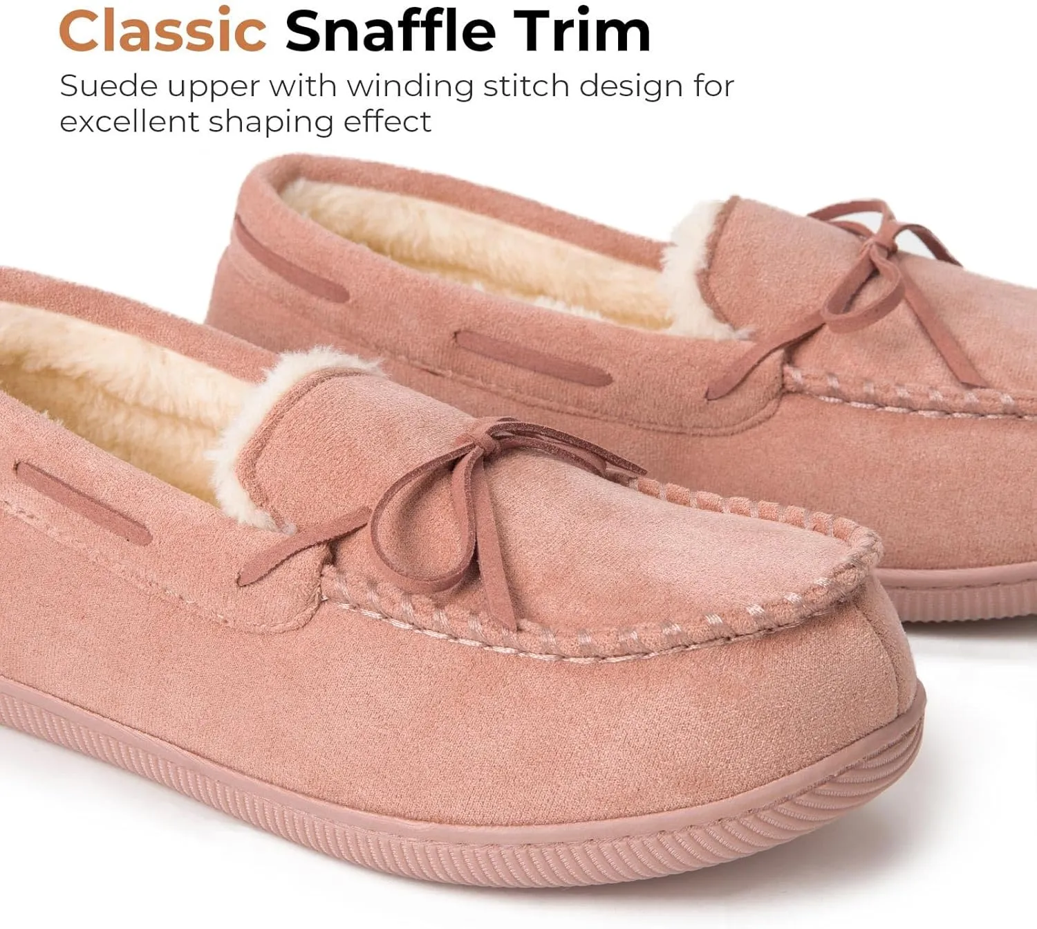 HomeTop Women's Moccasins House Slippers Memory Foam Indoor Outdoor Ladies Shoes