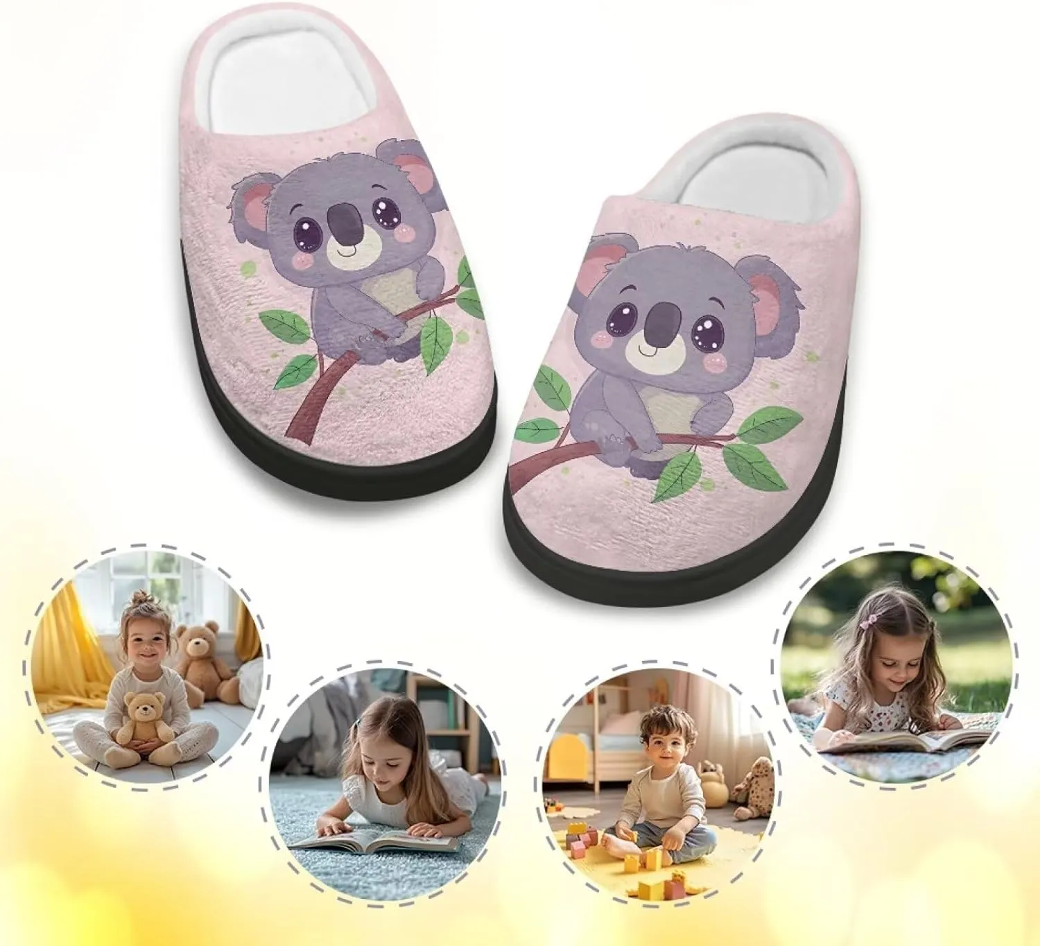 House Slippers for Kids Girls Fuzzy House Slippers Winter House Shoes