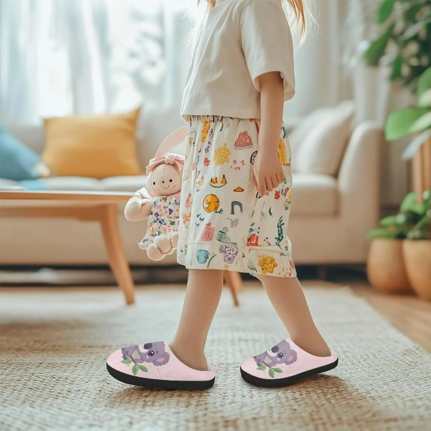 House Slippers for Kids Girls Fuzzy House Slippers Winter House Shoes