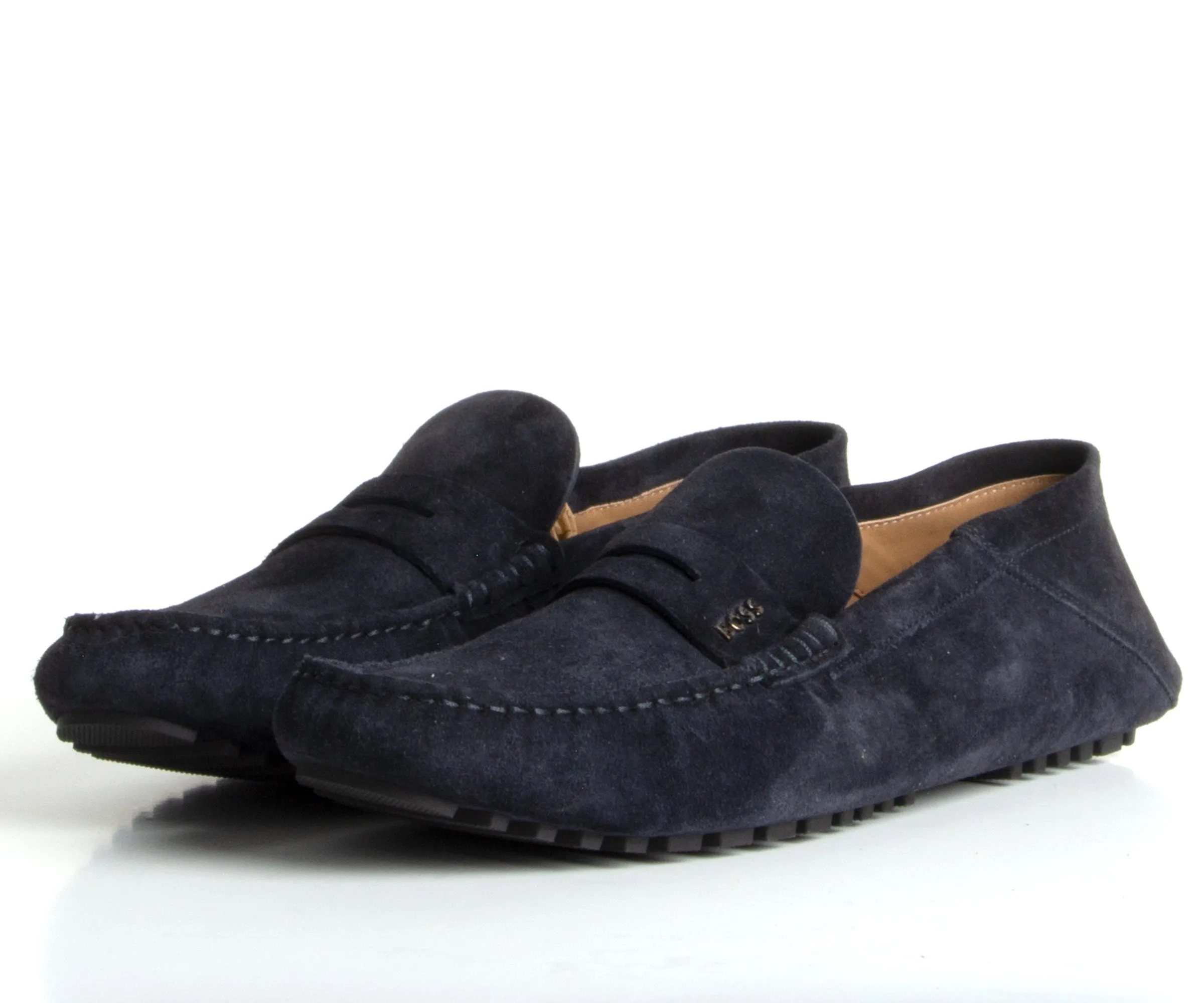 HUGO BOSS Driver Moccasins Leather Dark Blue