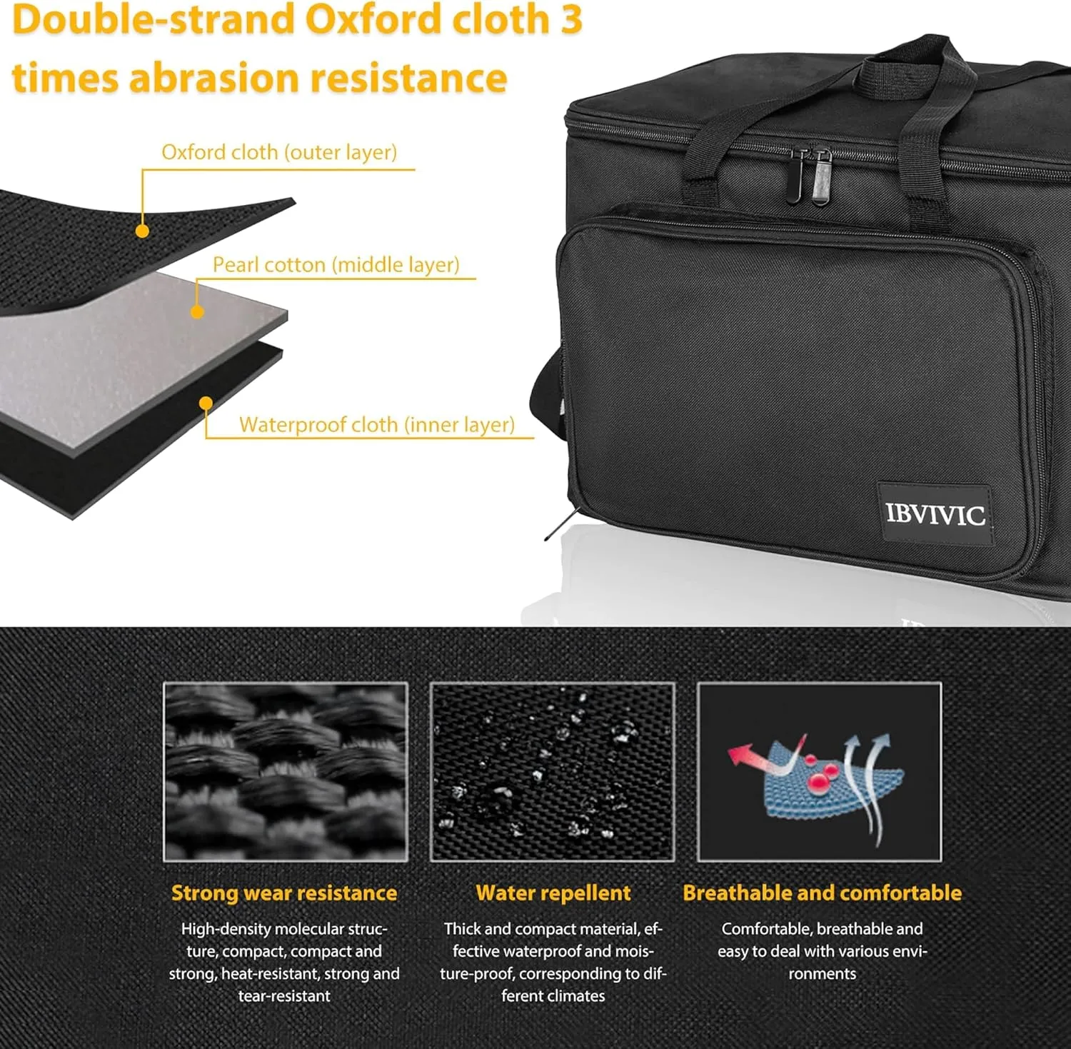 IBIVIVIC 15 Slots Wireless System Microphone mics Bag with Foam Bluetooth Sound Equipment Carrying Case