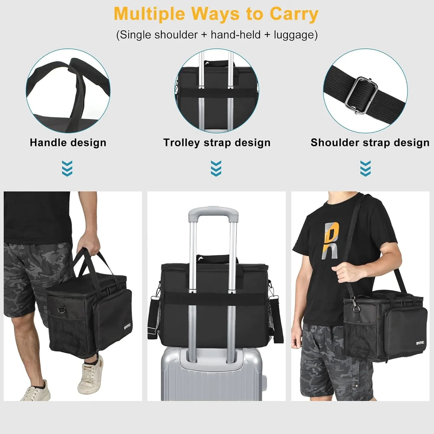 IBIVIVIC 15 Slots Wireless System Microphone mics Bag with Foam Bluetooth Sound Equipment Carrying Case