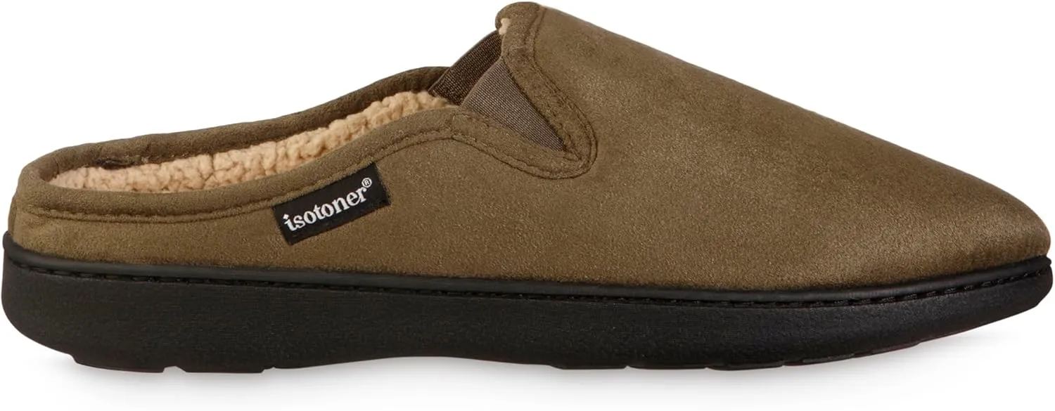 isotoner Men's, Advanced Gel Infused Memory Foam Microsuede Vincent Hoodback Eco Comfort Recycled Slippers Clog