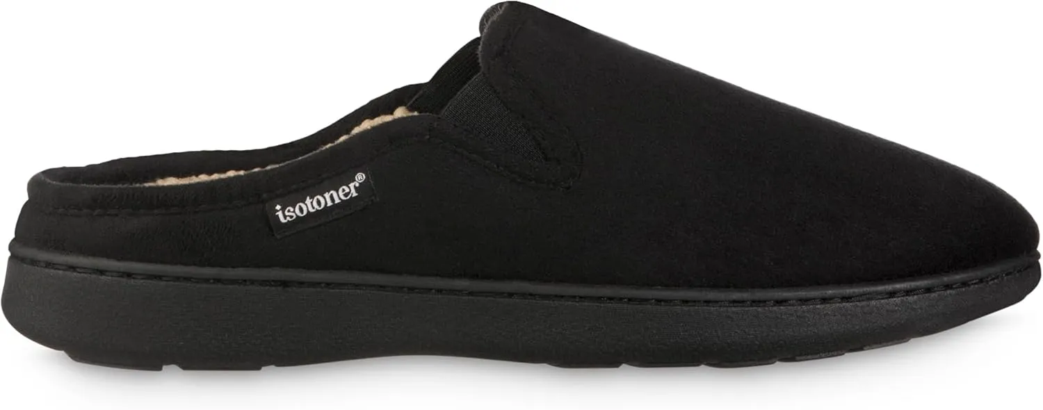 isotoner Men's, Advanced Gel Infused Memory Foam Microsuede Vincent Hoodback Eco Comfort Recycled Slippers Clog