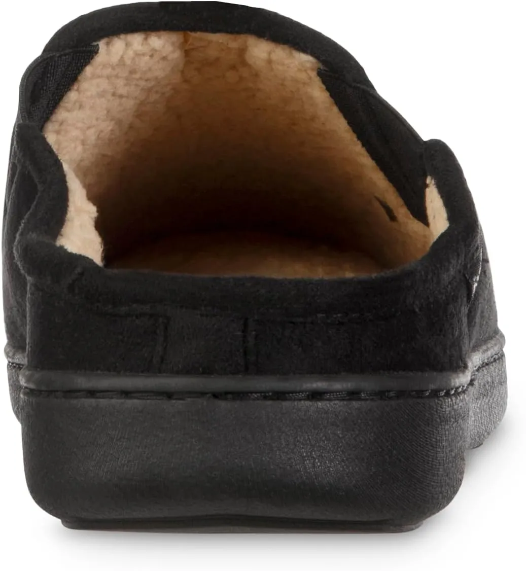 isotoner Men's, Advanced Gel Infused Memory Foam Microsuede Vincent Hoodback Eco Comfort Recycled Slippers Clog