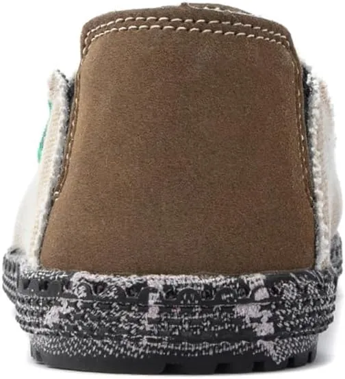 JAMONWU Men's Slip on Shoes Cloth Shoes Deck Shoes Canvas Leisure Vintage Casual Loafer Boat Shoes
