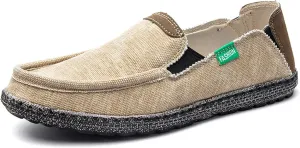 JAMONWU Men's Slip on Shoes Cloth Shoes Deck Shoes Canvas Leisure Vintage Casual Loafer Boat Shoes