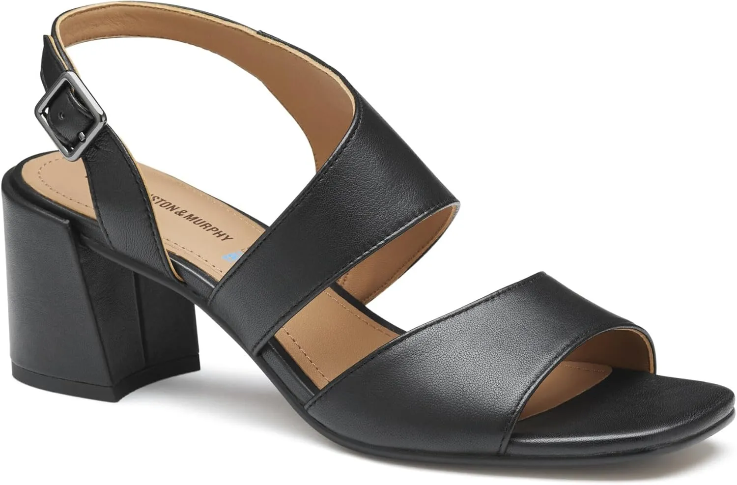 Johnston & Murphy Women’s Everly Asymmetrical Slide Sandals, 2.5” Slip On Heels for Women, Women’s Heeled Sandals